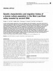 Research paper thumbnail of Genetic characteristics and migration history of a bronze culture population in the West Liao-River valley revealed by ancient DNA