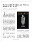 Research paper thumbnail of [Book Review] Cline and O'Connor (eds.), Ramesses III: The Life and Times of Egypt's Last Hero