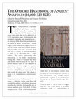 Research paper thumbnail of The Oxford Handbook of Ancient Anatolia (REVIEW)