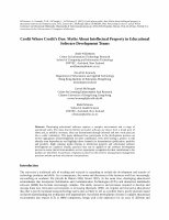 Research paper thumbnail of Credit Where Credit's Due: Myths About Intellectual Property In Educational Software Development Teams