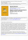 Research paper thumbnail of Review of Sener Akturk's Regimes of Ethnicity and Nationhood in Germany, Russia, and Turkey (New York: Cambridge University Press, 2013).