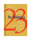 Research paper thumbnail of [Book edited] Res Philologica: Essays in memory of Maksim Il’ich Shapir 