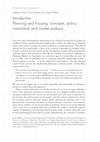 Research paper thumbnail of Introduction: Planning and Housing: concepts policy instruments and market analysis