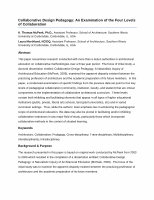 Research paper thumbnail of Collaborative Design Pedagogy: An Examination of the Four Levels of Collaboration