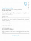 Research paper thumbnail of Managing the supply chain using in-store supplier employed merchandisers