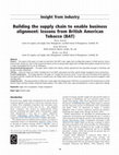 Research paper thumbnail of Building the supply chain to enable business alignment: lessons from British American Tobacco (BAT)