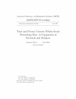 Research paper thumbnail of Trust and privacy concern within social networking sites: A comparison of Facebook and MySpace