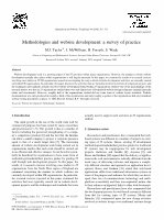 Research paper thumbnail of Methodologies and website development: a survey of practice