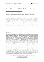 Research paper thumbnail of Cultural dimensions of website design and content