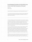 Research paper thumbnail of An Archaeology of Socialism, by Victor Buchli: how do we connect with the presence of the past?