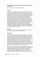 Research paper thumbnail of On strategies of educational innovation: Between substitution and transformation