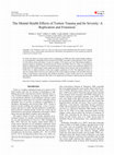 Research paper thumbnail of The Mental Health Effects of Torture Trauma and Its Severity: A Replication and Extension