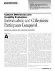 Research paper thumbnail of Cultural differences and usability evaluation. Individualistic and collectivistic participants compared