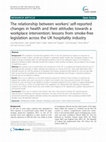 Research paper thumbnail of The relationship between workers’ self-reported changes in health and their attitudes towards a workplace intervention: lessons from smoke-free legislation across the UK hospitality industry