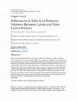 Research paper thumbnail of Differences in Effects of Domestic Violence Between Latina and Non-Latina Women