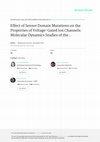 Research paper thumbnail of Effect of sensor domain mutations on the properties of voltage-gated ion channels: molecular dynamics studies of the potassium channel Kv1. 2