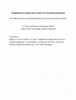 Research paper thumbnail of Perspectives on public sector reform: An innovation perspective