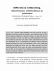 Research paper thumbnail of Differences in Becoming. Gilbert Simondon and Gilles Deleuze on Individuation