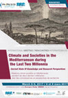 Research paper thumbnail of Program International conference "Climate and Societies in the Mediterranean during the Last Two Millennia" 8-9 March 2017 Aix-en-Provence France