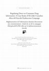 Research paper thumbnail of Regulating Direct-to-Consumer Drug Information: A Case Study of Eli Lilly's Canadian 40over40 Erectile Dysfunction Campaign