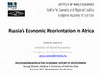 Research paper thumbnail of Russia's Economic Reorientation in Africa