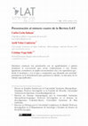 Research paper thumbnail of Presentación al número cuatro de la Revista LAT