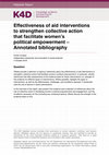 Research paper thumbnail of Effectiveness of Aid Interventions to Strengthen Collective Action that Facilitate Women’s Political Empowerment - Annotated bibliography