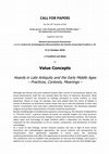 Research paper thumbnail of CALL FOR PAPERS AGSM Value Concepts Hoards in Late Antiquity and the Early Middle Ages – Practices, Contexts, Meanings –,  Frankfurt am Main 2019