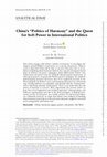 Research paper thumbnail of China's "Politics of Harmony" and the Quest for Soft Power in International Politics