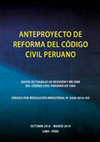 Research paper thumbnail of Anteproyecto de Reforma del Código Civil Peruano