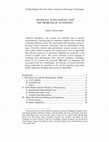 Research paper thumbnail of ARTIFICIAL INTELLIGENCE AND THE PROBLEM OF AUTONOMY