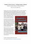 Research paper thumbnail of Disability and the University: A Disabled Students' Manifesto