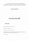 Research paper thumbnail of La succession constitutionnelle du Président de la République du Cameroun : entre l'intérim et le dauphinat