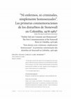 Research paper thumbnail of “Ni enfermos, ni criminales, simplemente homosexuales”. Las primeras conmemoraciones de los disturbios de Stonewall en Colombia, 1978-1982