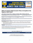 Research paper thumbnail of Effect of Treasury Single Account (TSA) on Corruption in the Nigerian Public Sector