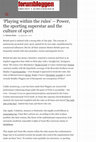 Research paper thumbnail of 'Playing within the rules:' Power, the sporting superstar and the culture of sport