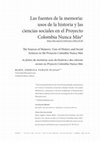 Research paper thumbnail of Las fuentes de la memoria: usos de la historia y las ciencias sociales en el Proyecto Colombia Nunca Más