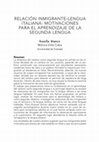 Research paper thumbnail of Relación inmigrante-lengua italiana: motivaciones para el aprendizaje de la segunda lengua.