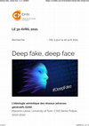 Research paper thumbnail of 2021 - Deep Fake, Deep Face