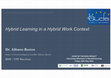 Research paper thumbnail of Hybrid Learning in a Hybrid Work Context