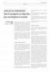 Research paper thumbnail of ¿Por qué el Patrimonio? Sobre la necesidad de un Código Ético para unas disciplinas no inocentes