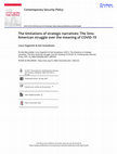 Research paper thumbnail of The limitations of strategic narratives: The Sino-American struggle over the meaning of COVID-19