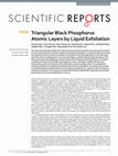 Research paper thumbnail of Triangular Black Phosphorus Atomic Layers by Liquid Exfoliation