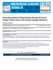 Research paper thumbnail of Promoting Students Critical Literacy through the Use of Popular Culture Texts in the Formal Language Classroom