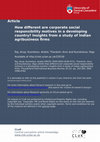 Research paper thumbnail of How Different are CSR Motives in a Developing Country? Insights from a Study of Indian Agribusiness Firms