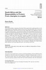 Research paper thumbnail of South Africa and the Responsibility to Protect: from champion to sceptic