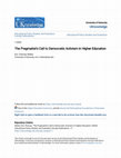 Research paper thumbnail of The Pragmatist’s Call to Democratic Activism in Higher Education