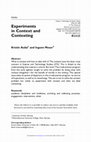 Research paper thumbnail of Experiments in Context and Contexting