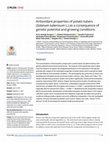 Research paper thumbnail of Antioxidant properties of potato tubers (Solanum tuberosum L.) as a consequence of genetic potential and growing conditions