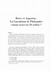 Research paper thumbnail of Boèce et Augustin : la Consolation de Philosophie comme nouveau De ordine ?